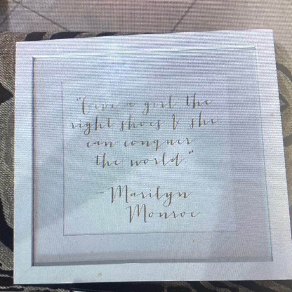 Marilyn Monroe Quote Framed Wall Art | “Give a Girl the Right Shoes”